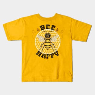 Bee Happy Honey Bee Kids T-Shirt